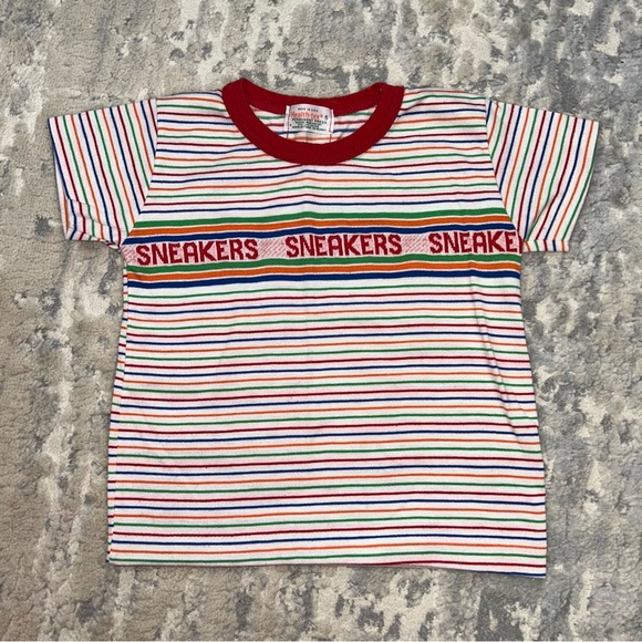 healthtex Other - ADORABLE Vintage Health-Tex “Sneakers” Striped T-shirt 1970s Size 5